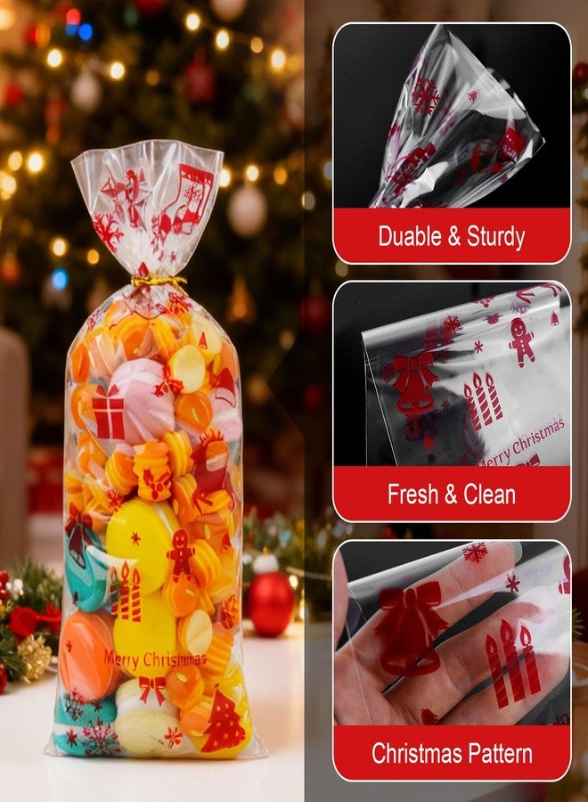 Yixiang 120 PCS Christmas Cellophane Goody Bags Assortment for Holiday Treats, Christmas Party Favors, Cello Candy Bags, Goodie Bags for Party Supplies - Image 3